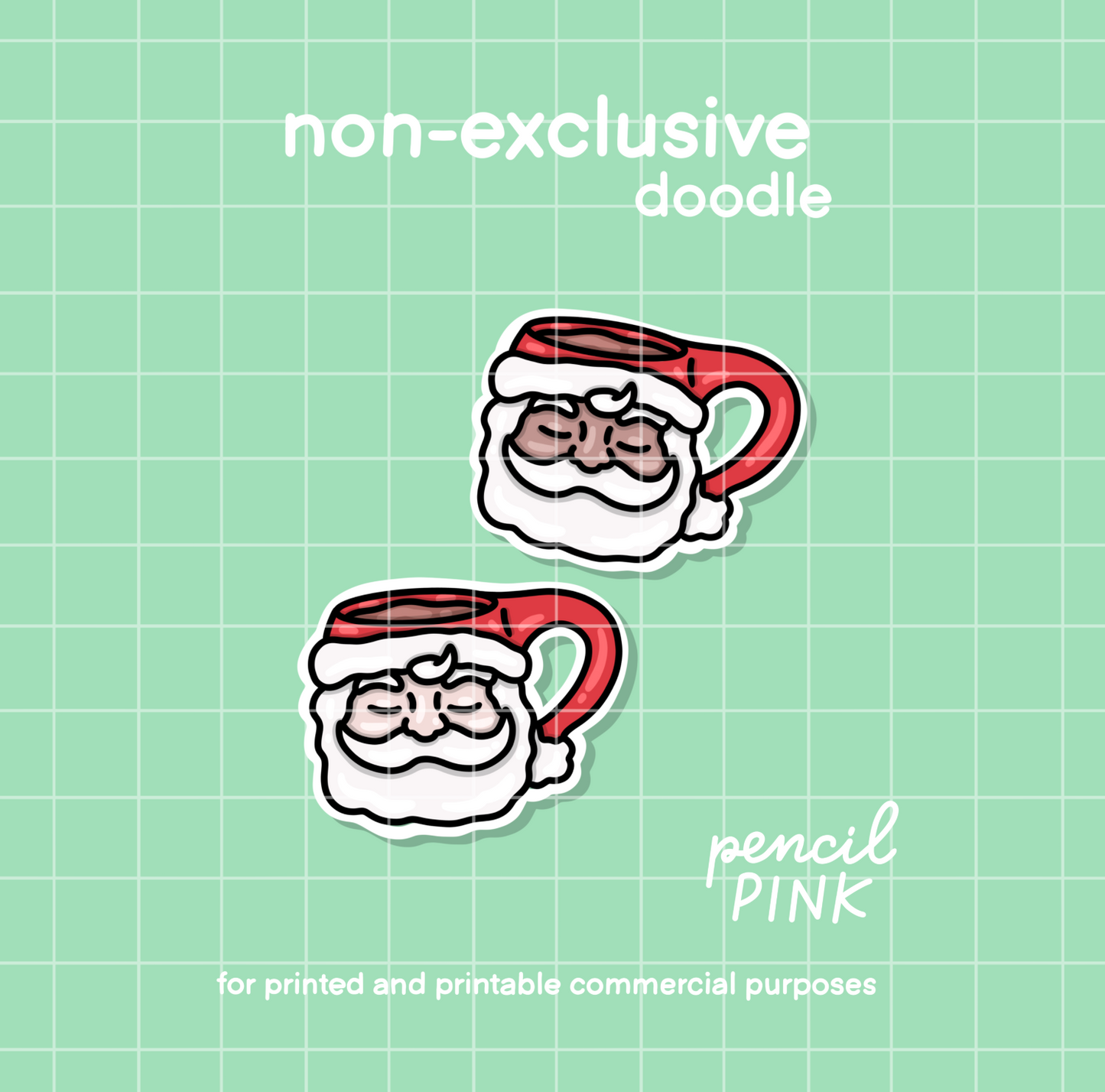 Christmas Santa tea cup (2 skin colors) (efp)